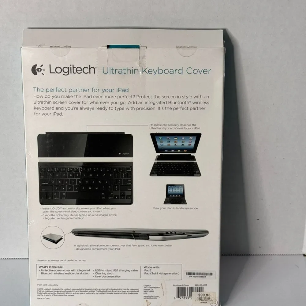 Logitech Ultrathin Keyboard Cover designed for iPad 2, iPad new in box